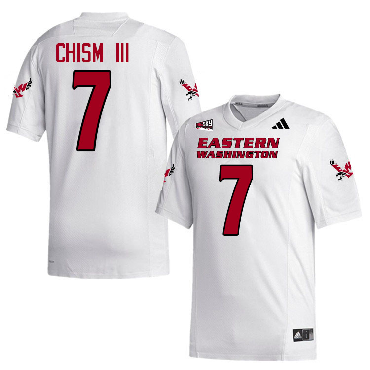 Eastern Washington Eagles #7 Efton Chism III College Football Jerseys,Uniforms Stitched-White